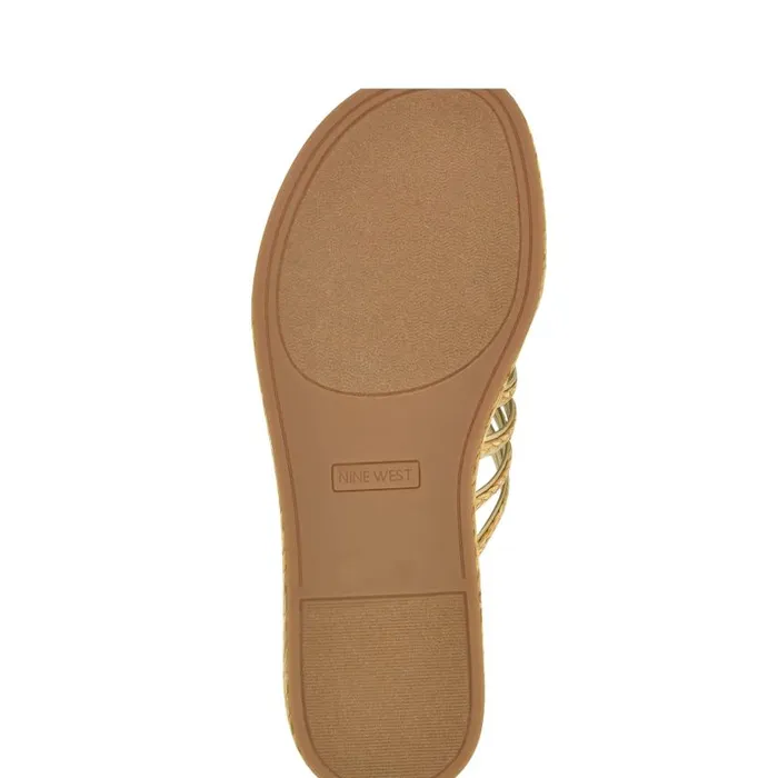 Adila Flat Espadrille Sandals Natural Raffia Women Nine West Sandals