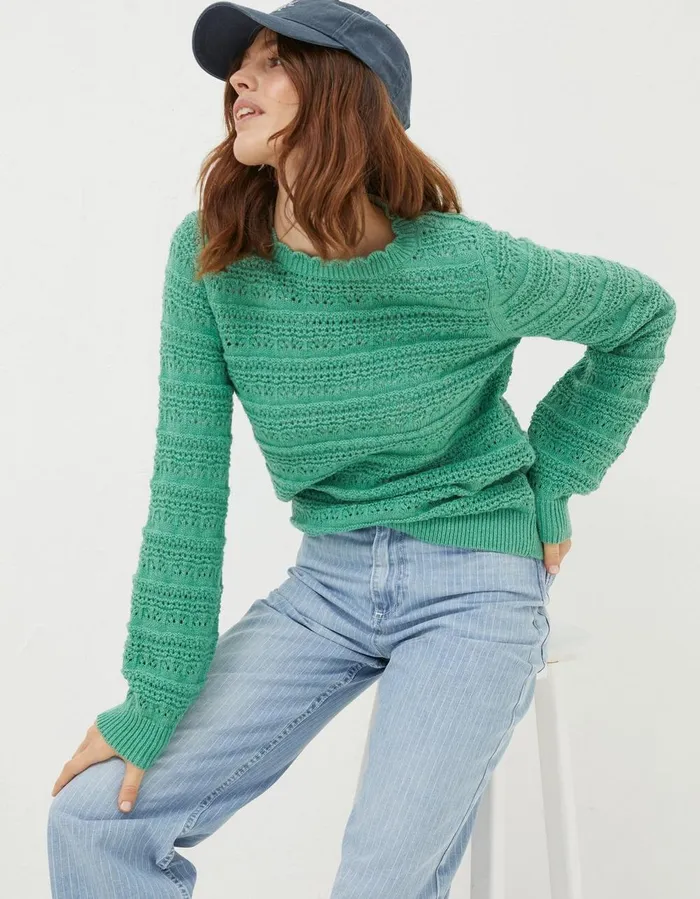 Adrinenna Crew Neck Jumper Bright Green Women FatFace Knitwear