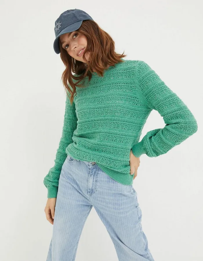 Adrinenna Crew Neck Jumper Bright Green Women FatFace Knitwear