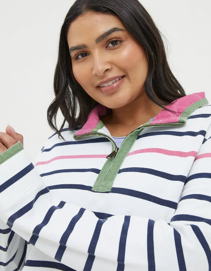Airlie Breton Stripe Sweatshirt Ivory Women FatFace Sweatshirts and Hoodies