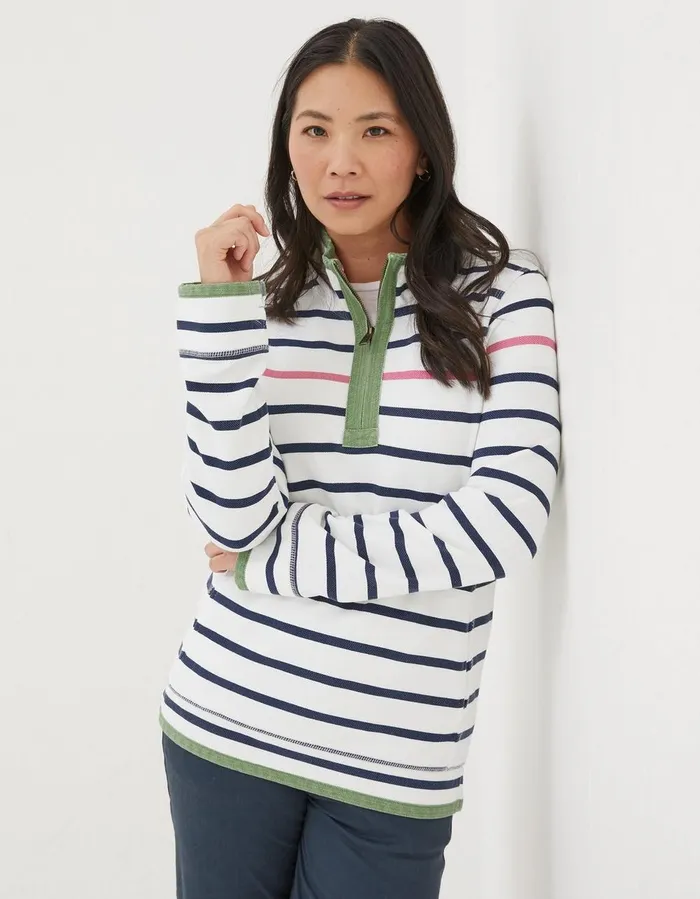 Airlie Breton Stripe Sweatshirt Ivory Women FatFace Sweatshirts and Hoodies