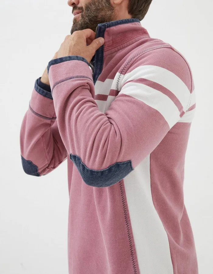 Airlie Multi Chest Stripe Sweatshirt Light Pink Men FatFace Sweatshirts and Hoodies