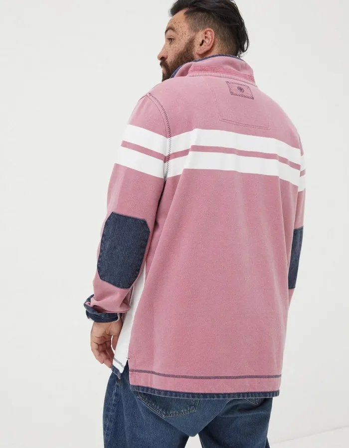 Airlie Multi Chest Stripe Sweatshirt Light Pink Men FatFace Sweatshirts and Hoodies