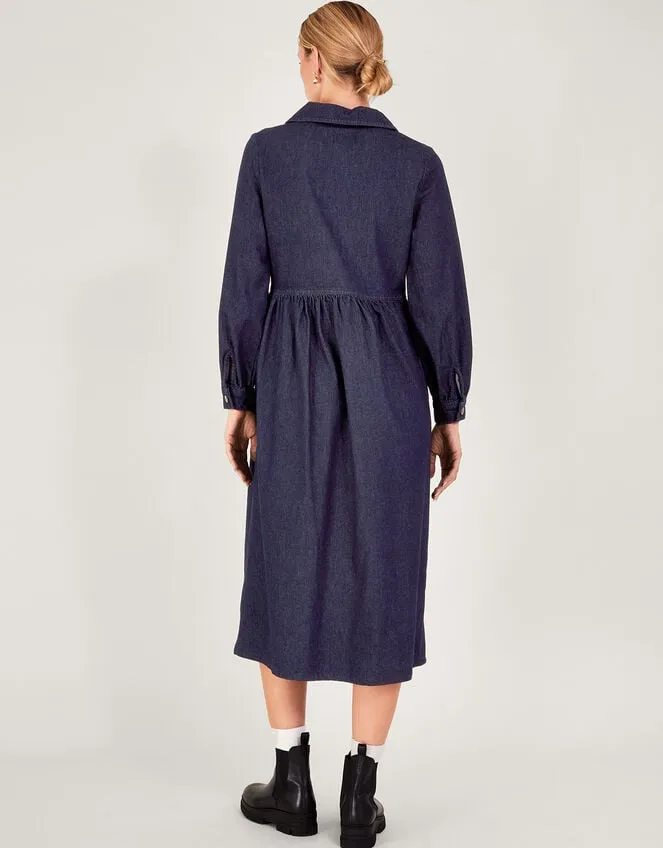 Alana Zip Midi Dress Blue Women Monsoon Dresses