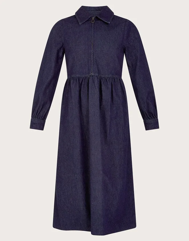Alana Zip Midi Dress Blue Women Monsoon Dresses