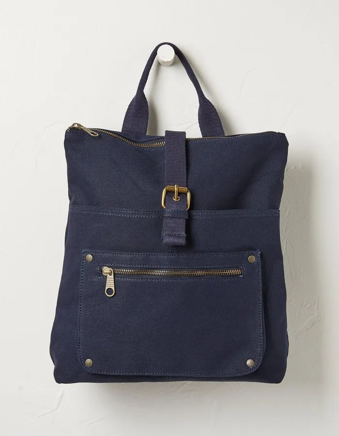 Alba Canvas Backpack Navy Women FatFace Bags and Purses
