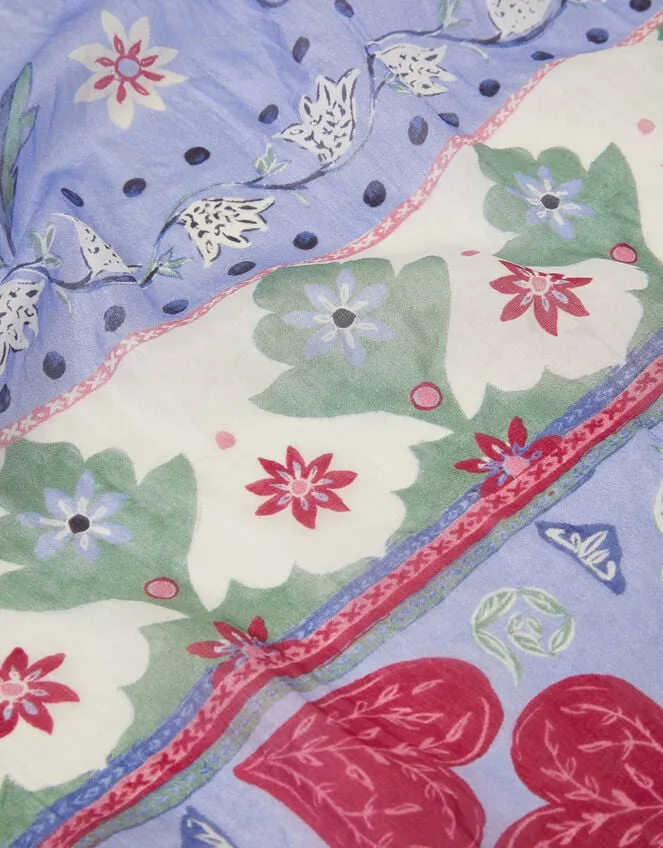 Aldina Border Floral Silk Scarf Women Monsoon Scarves