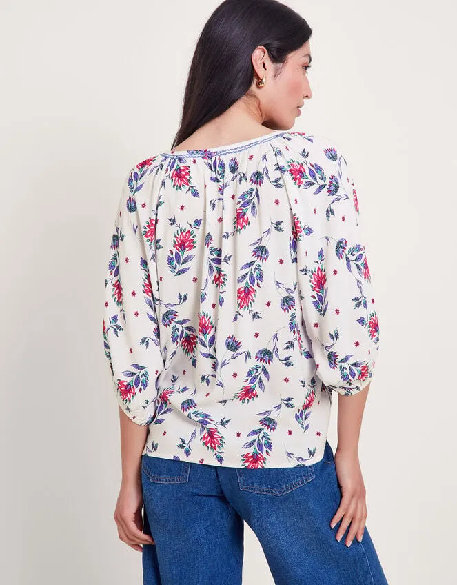 Aldina Floral Print Top Ivory Women Monsoon Tops and Blouses