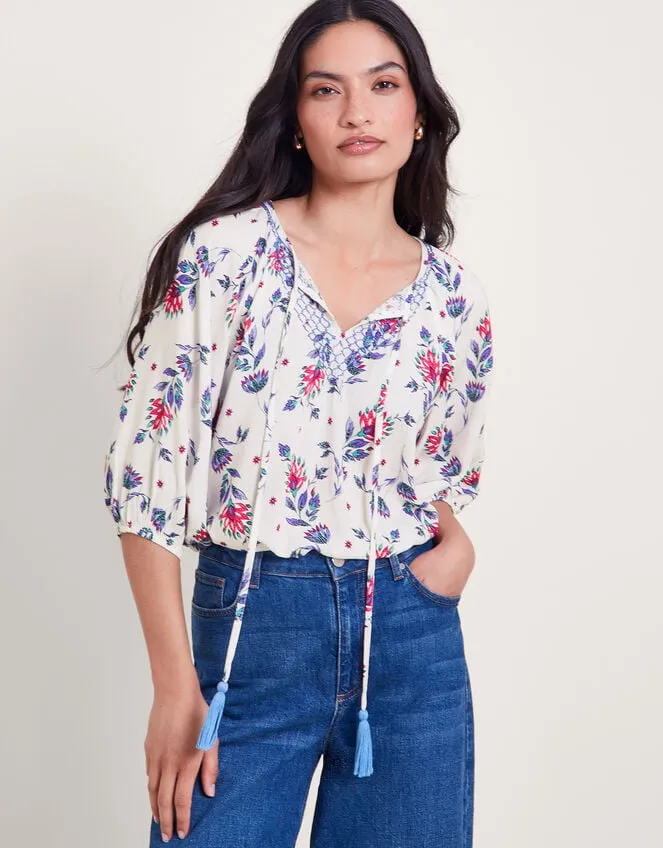 Aldina Floral Print Top Ivory Women Monsoon Tops and Blouses