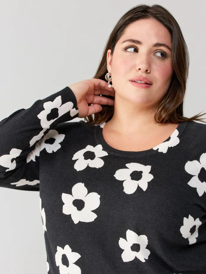 All Day Long Sweater Flower Pop Inclusive Collection Women Sanctuary Clothing Inclusive
