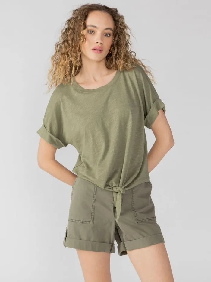 All Day Tie Tee Trail Green Women Sanctuary Clothing Tees and Tops