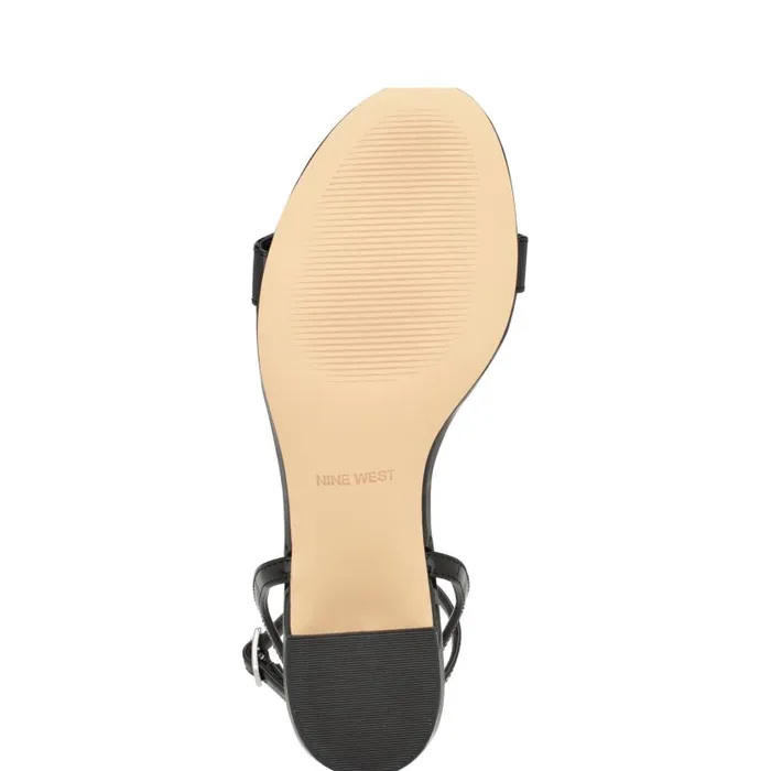 Allora Ankle Strap Block Heeled Sandals Black Women Nine West Heels