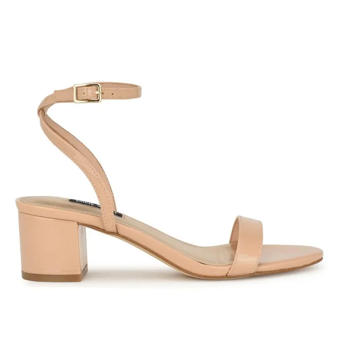 Allora Ankle Strap Block Heeled Sandals Light Natural Women Nine West Heels