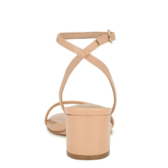 Allora Ankle Strap Block Heeled Sandals Light Natural Women Nine West Heels