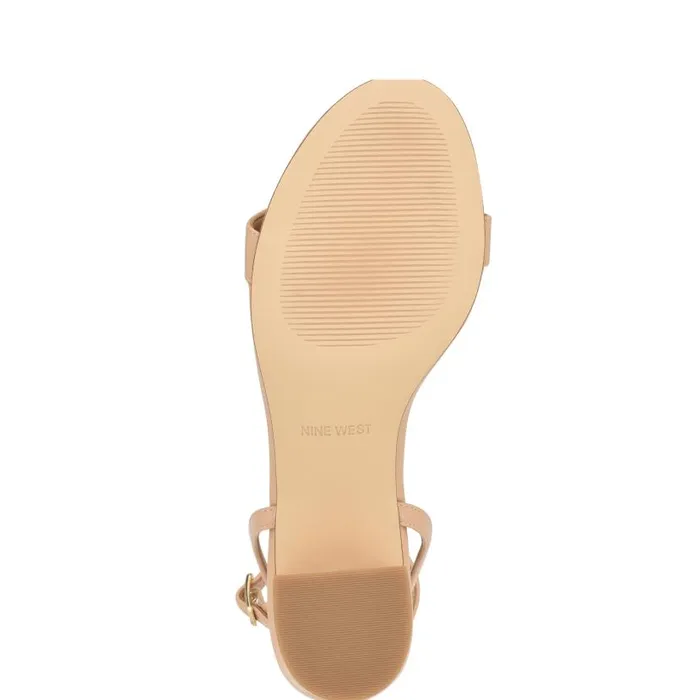 Allora Ankle Strap Block Heeled Sandals Light Natural Women Nine West Heels