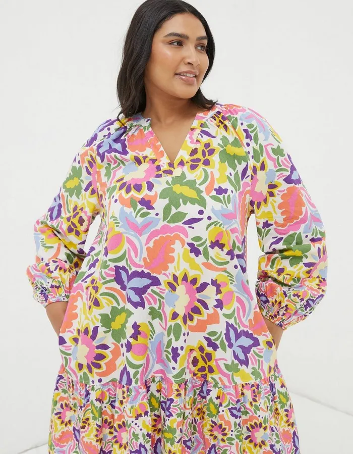 Amy Art Floral TunicDress Multi Women FatFace Dresses
