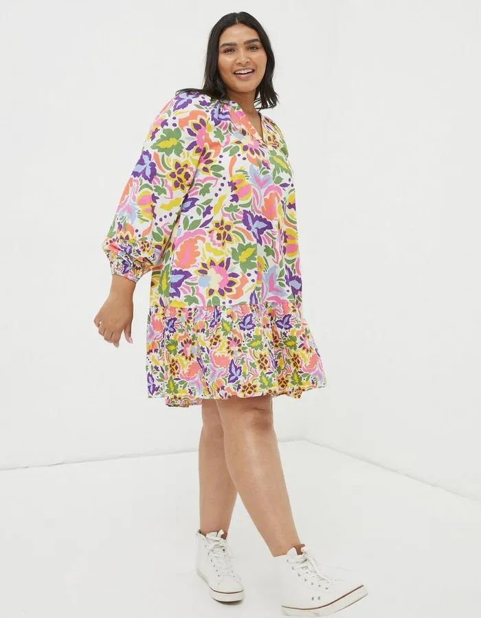 Amy Art Floral TunicDress Multi Women FatFace Dresses
