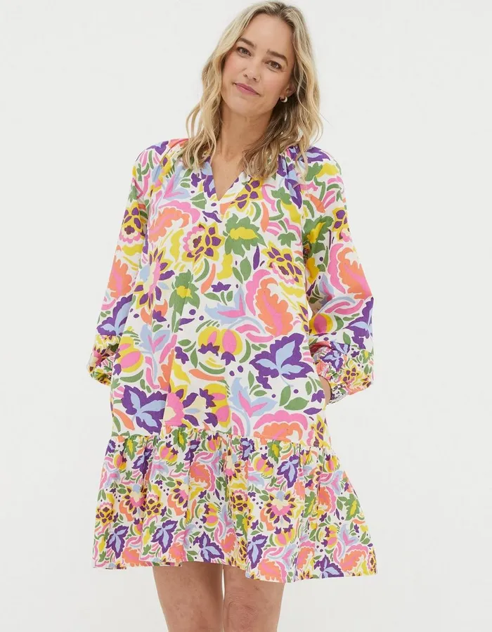 Amy Art Floral TunicDress Multi Women FatFace Dresses