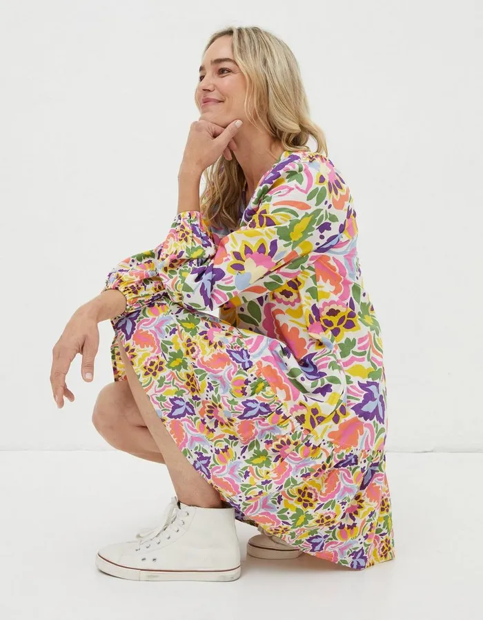 Amy Art Floral TunicDress Multi Women FatFace Dresses