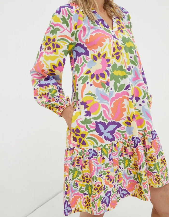 Amy Art Floral TunicDress Multi Women FatFace Dresses