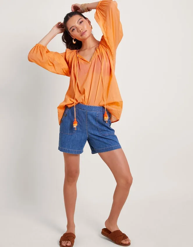 Amy Tie Neck Top Orange Women Monsoon Tops and Blouses