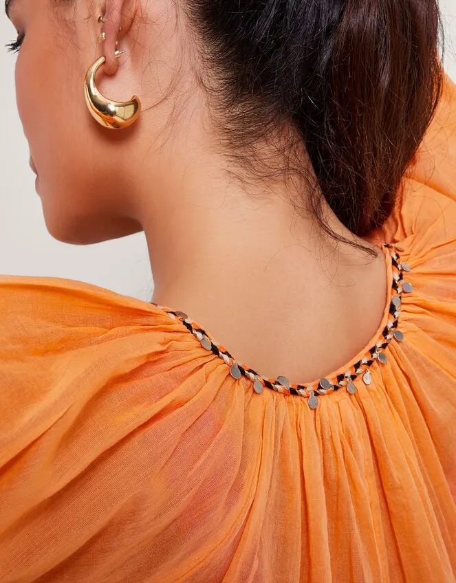 Amy Tie Neck Top Orange Women Monsoon Tops and Blouses