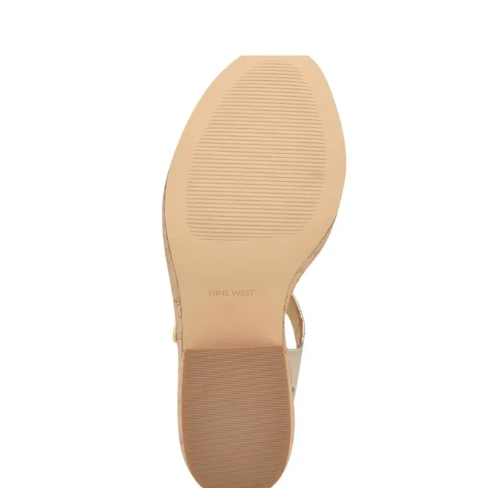 Amye Ankle Strap Wedge Sandals Platino Women Nine West Sandals