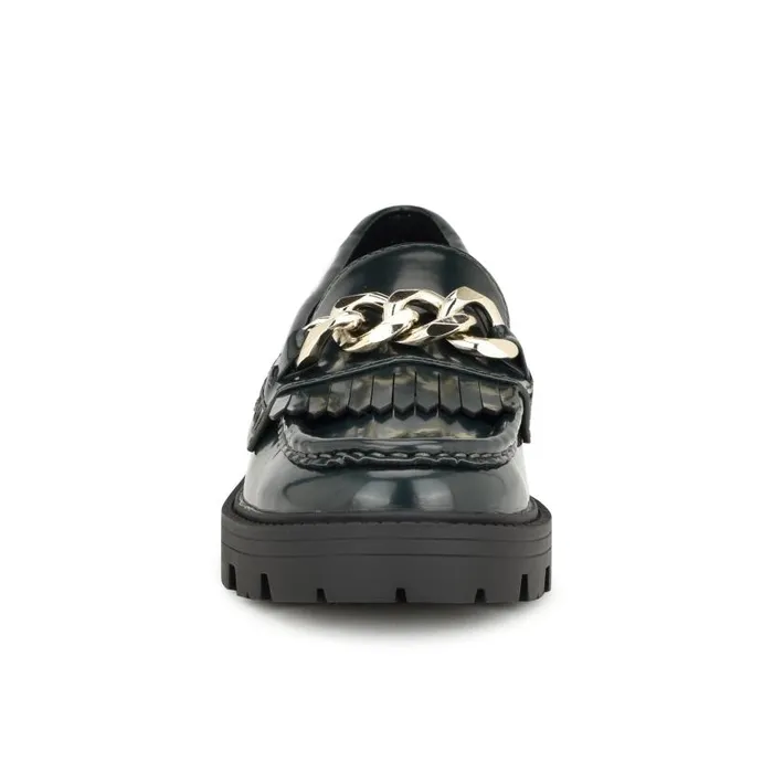 Andme Casual Moc Loafers Dark Green Women Nine West Flats and Loafers
