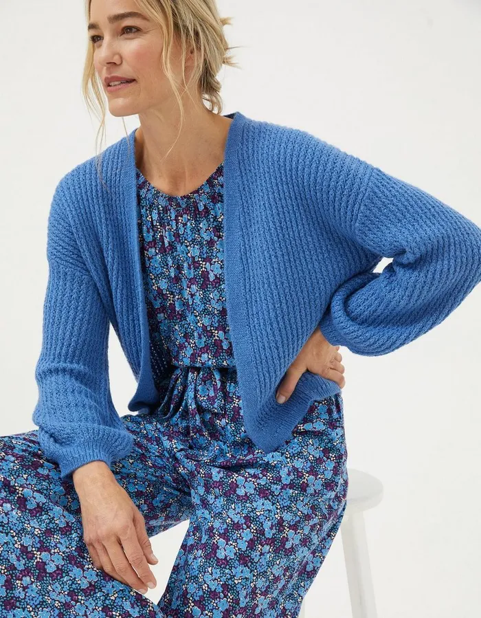 Anna Cardigan Blue Women FatFace Knitwear