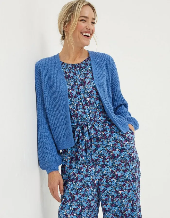 Anna Cardigan Blue Women FatFace Knitwear