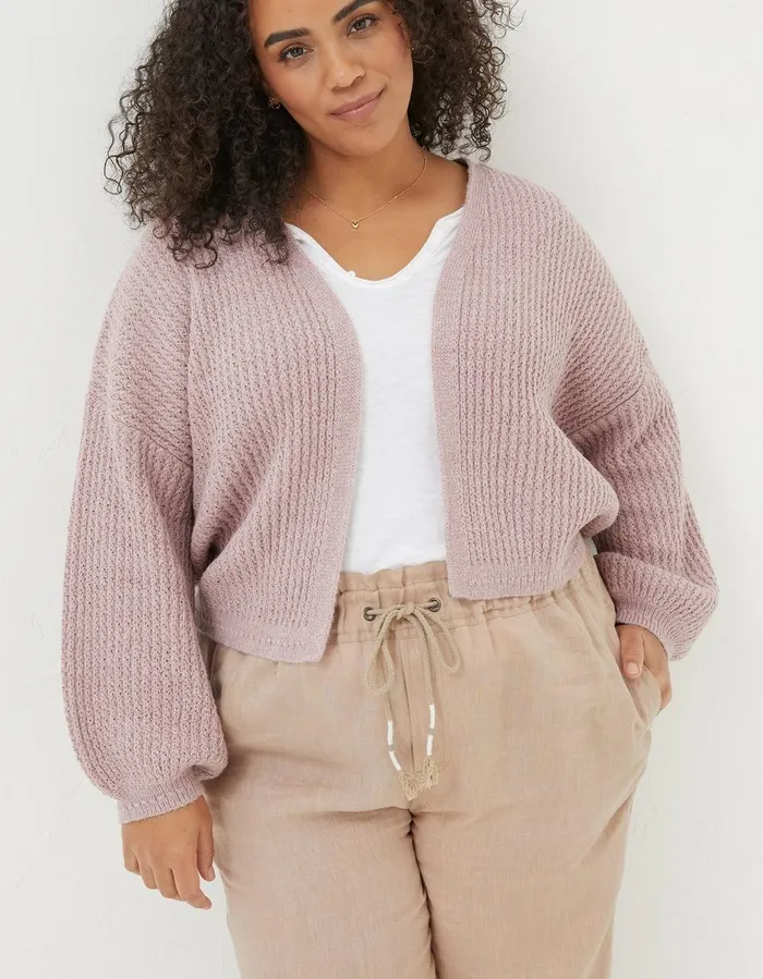 Anna Cardigan Dusky Pink Women FatFace Knitwear