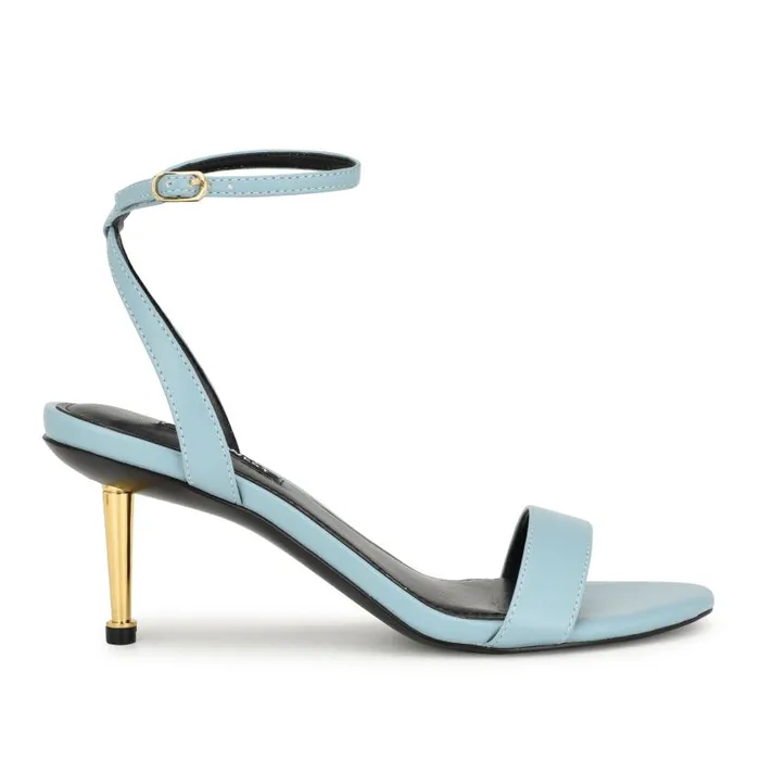Anny Ankle Strap Heeled Sandals Blue Women Nine West Sandals