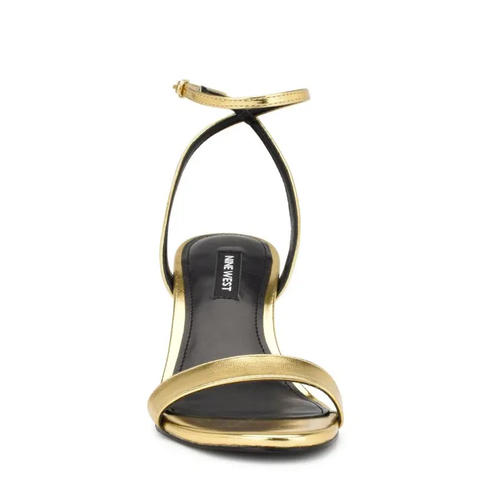 Anny Ankle Strap Heeled Sandals Gold Women Nine West Heels