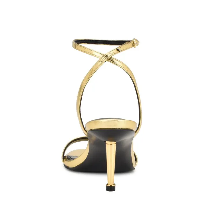 Anny Ankle Strap Heeled Sandals Gold Women Nine West Heels