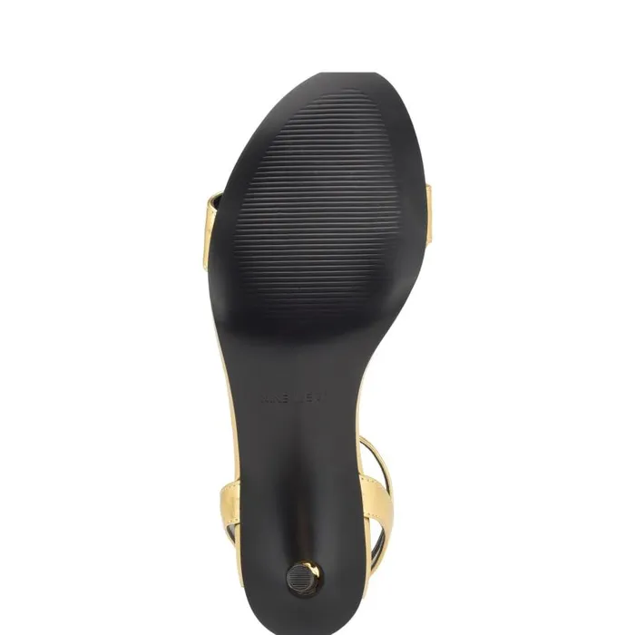 Anny Ankle Strap Heeled Sandals Gold Women Nine West Heels
