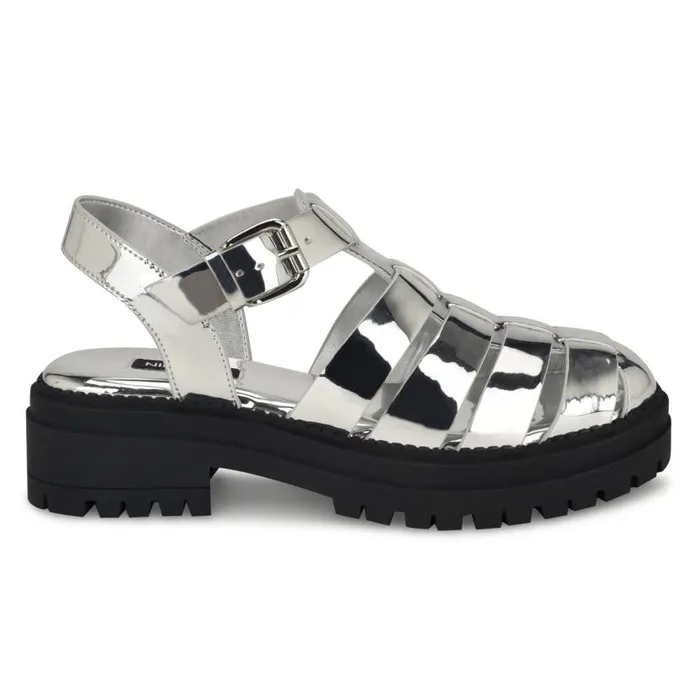 Anybel Fisherman Sandals Silver Women Nine West Sandals