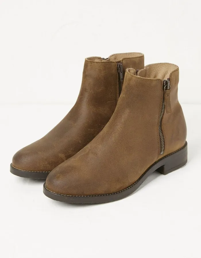 Aria Zip Ankle Boot Tan Women FatFace Boots