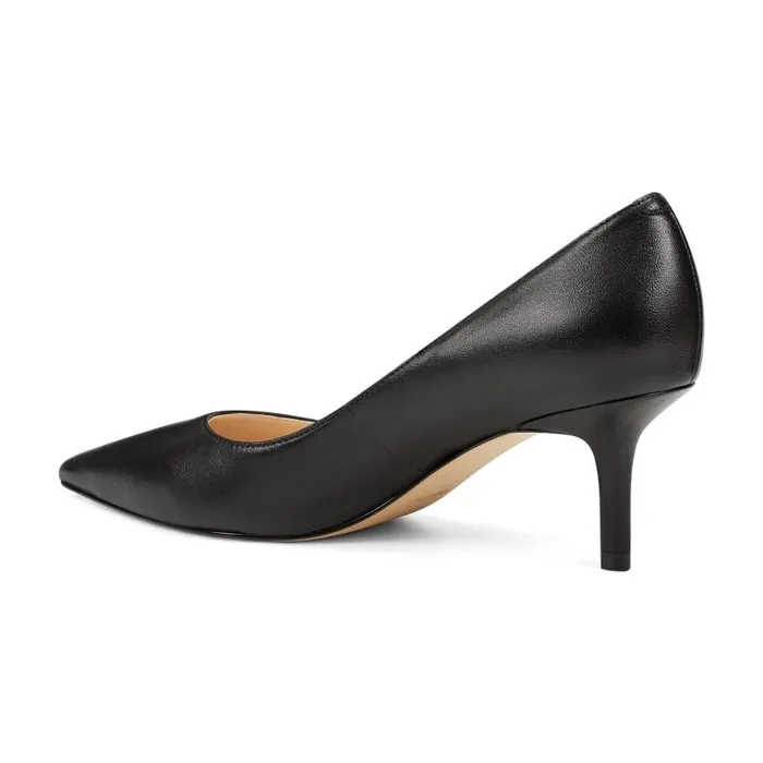 Arlene Pointy Toe Pumps Black Leather Women Nine West Heels