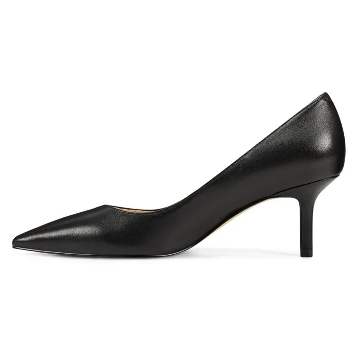 Arlene Pointy Toe Pumps Black Leather Women Nine West Heels