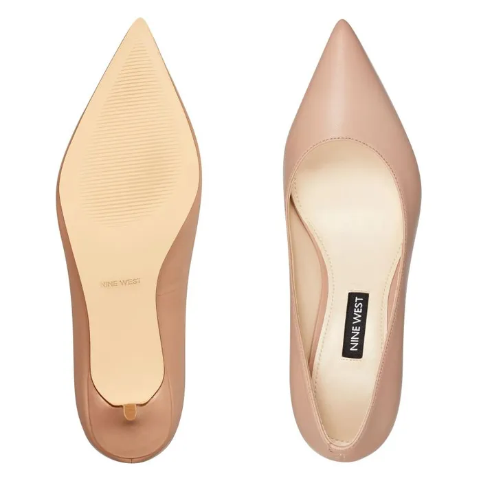 Arlene Pointy Toe Pumps Blush Leather Women Nine West Heels