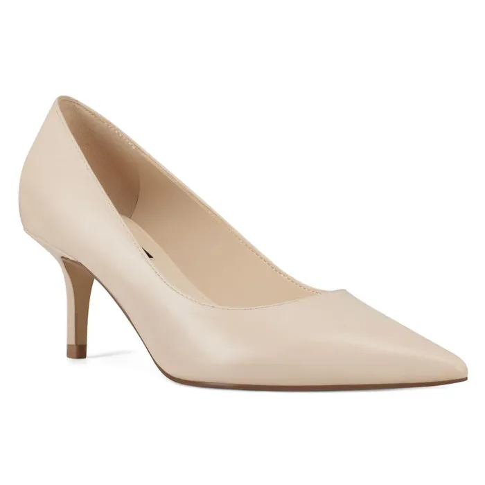 Arlene Pointy Toe Pumps Ivory Leather Women Nine West Heels