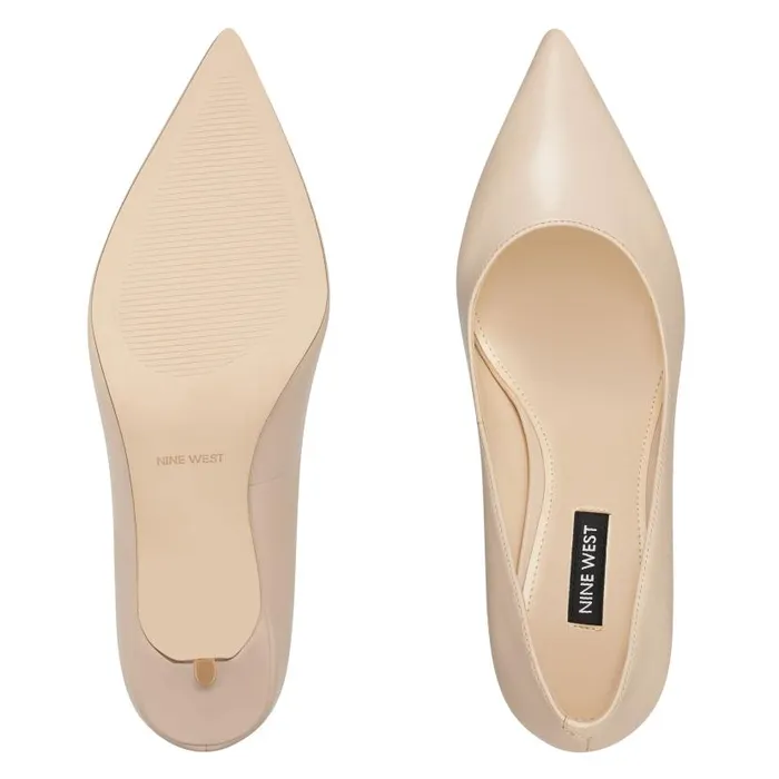 Arlene Pointy Toe Pumps Ivory Leather Women Nine West Heels