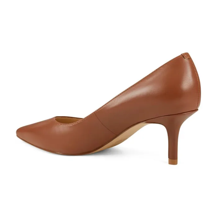 Arlene Pointy Toe Pumps Light Brown Leather Women Nine West Heels