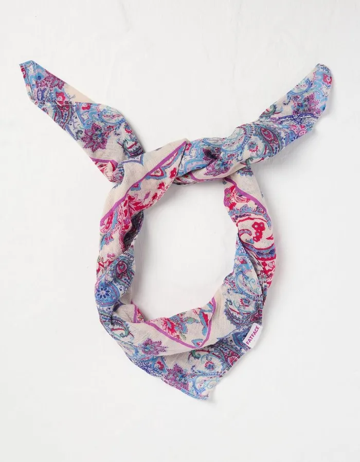 Art Club Hair Scarf Ivory Women FatFace Hair Accessories