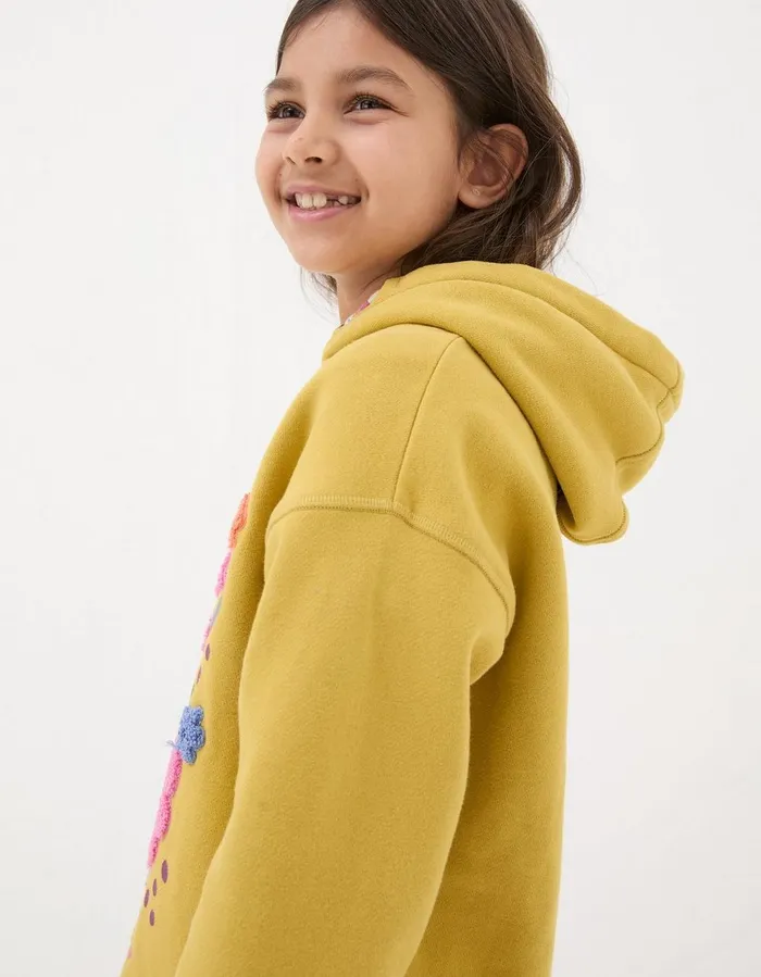 Art Club Popover Hoodie Washed Yellow Girls FatFace Sweatshirts and Hoodies