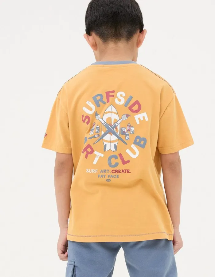 Art Graphic Jersey TShirt Golden Yellow Boys FatFace TShirts and Polos