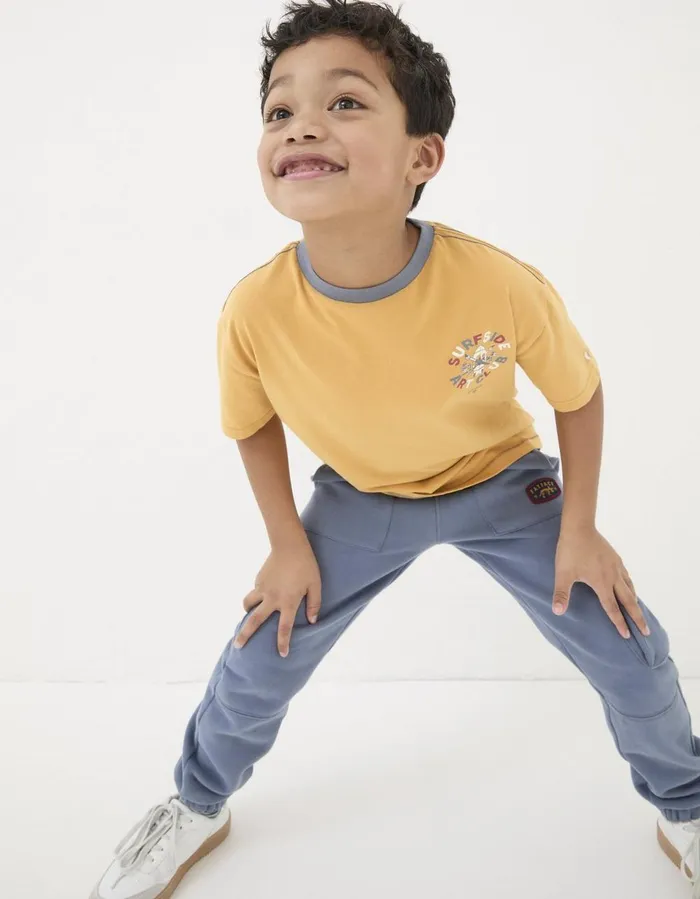 Art Graphic Jersey TShirt Golden Yellow Boys FatFace TShirts and Polos