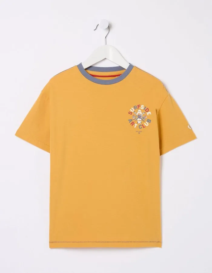 Art Graphic Jersey TShirt Golden Yellow Boys FatFace TShirts and Polos