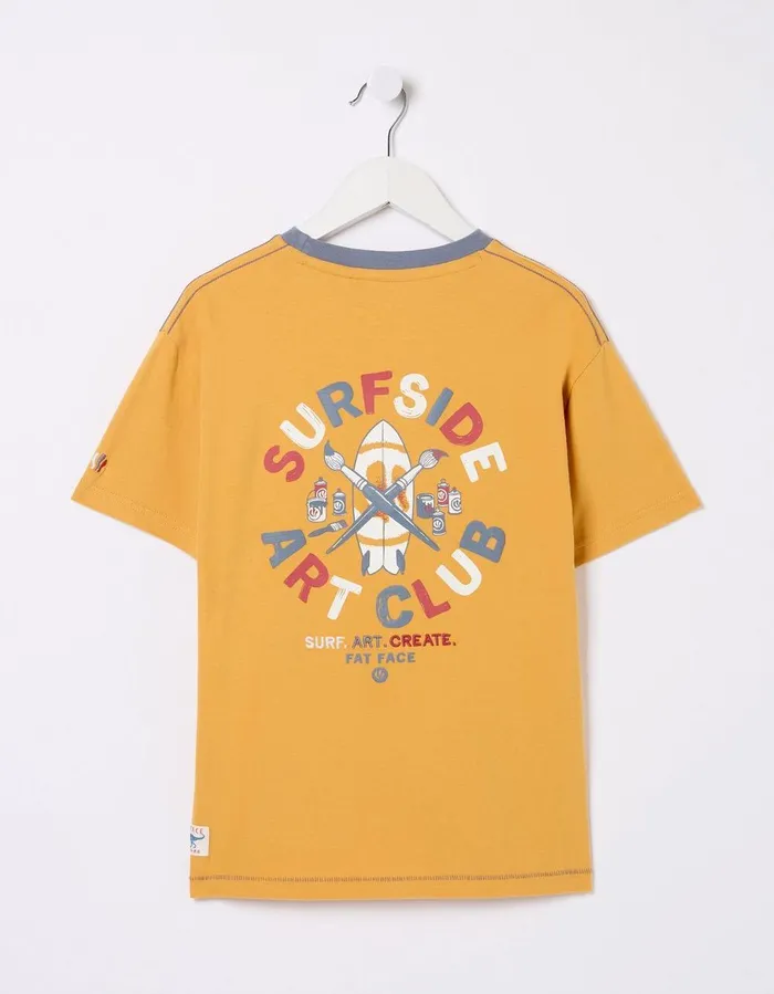 Art Graphic Jersey TShirt Golden Yellow Boys FatFace TShirts and Polos