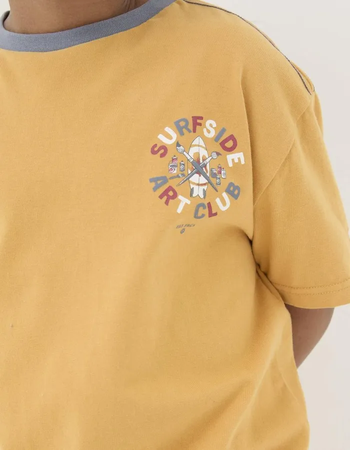 Art Graphic Jersey TShirt Golden Yellow Boys FatFace TShirts and Polos